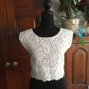 Vintage Lace Crop Top Goth Victorian Cottage Core Coquette Size XS 60s